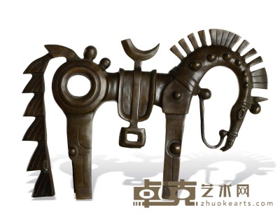 韩美林 铜雕马 39×26cm