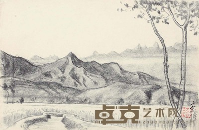 李桦 麦田 26.8×41cm