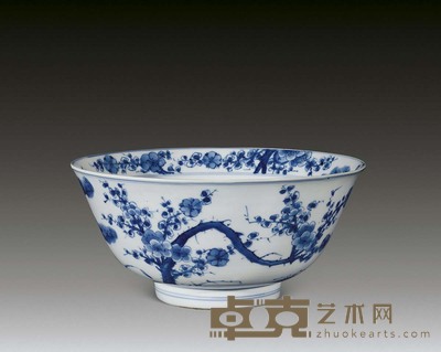清康熙 青花松竹梅纹碗 直径20.5cm
