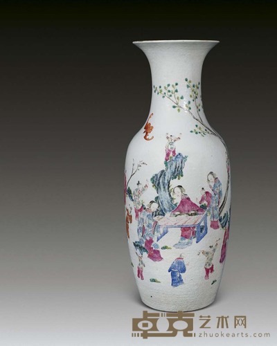 清中期 粉彩“四妃十六子”观音瓶 高63.5cm