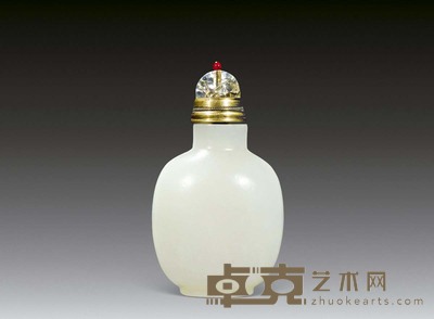白玉椭圆形鼻烟壶 高5.1cm