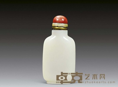 白玉长方形素鼻烟壶 高5.7cm