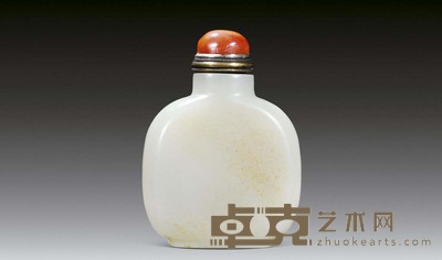 白玉留皮随形鼻烟壶 高6.1cm