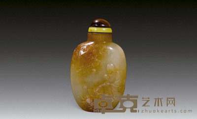 玛瑙雕福寿双全纹鼻烟壶 高5.7cm