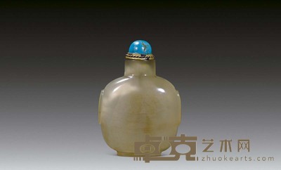 玛瑙雕铺首耳鼻烟壶 高5cm