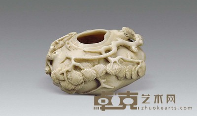 象牙雕松叶纹水盂 长6.5cm