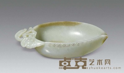 清中期 青玉福寿桃形洗 11.8×8.2cm