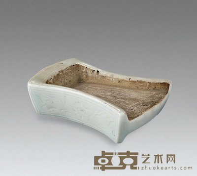 明 影青釉风字抄手砚 
