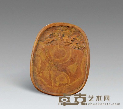 清 红丝石海水龙龟砚 
