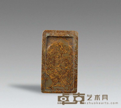 清 豆瓣石素池砚 