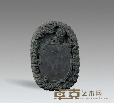 清 端石海水龙龟砚 