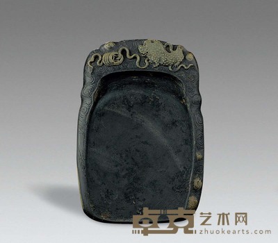 清 端石巧雕金蟾砚 