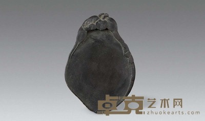 清 紫端瓜形砚 长15cm
