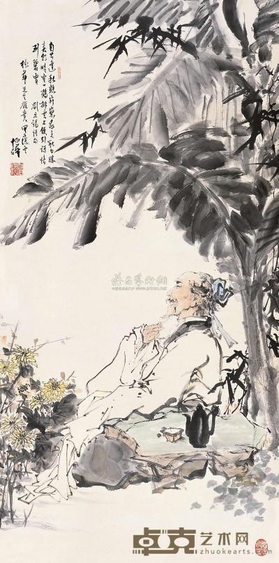 白伯骅 1984年作 刘禹锡诗意 立轴 134×66.5cm