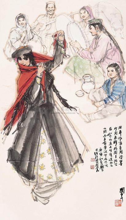 史国良 2010年作 新疆舞 镜片