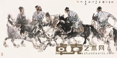 刘大为 2006年作 叨羊骑手 镜片 69×137cm