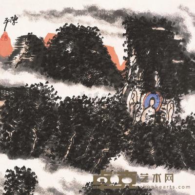 陈平 山水 镜片 70×70cm
