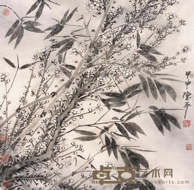 陈平 2004年作 梅竹图 镜片 64.5×66cm