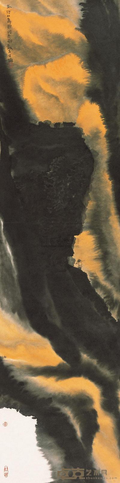 贾又福 太行山高图 镜片 138×34cm