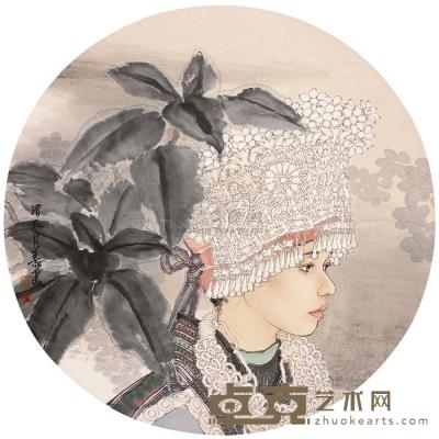 刘泉义 人物 镜片 67×67cm