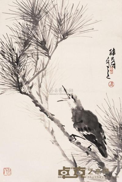 卢坤峰 花鸟 镜片 66×45cm