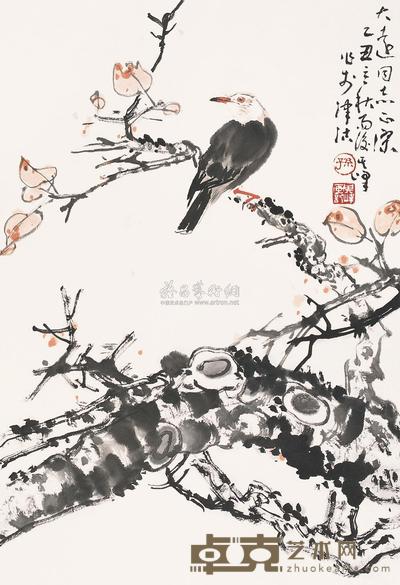 孙其峰 1985年作 花鸟 立轴 67×45cm