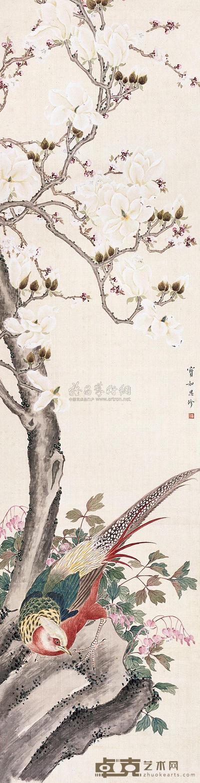 徐思珍 锦上添花 立轴 162×41cm