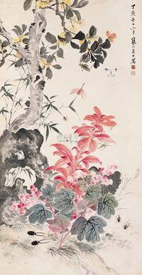 江寒汀 1947年作 花鸟 立轴