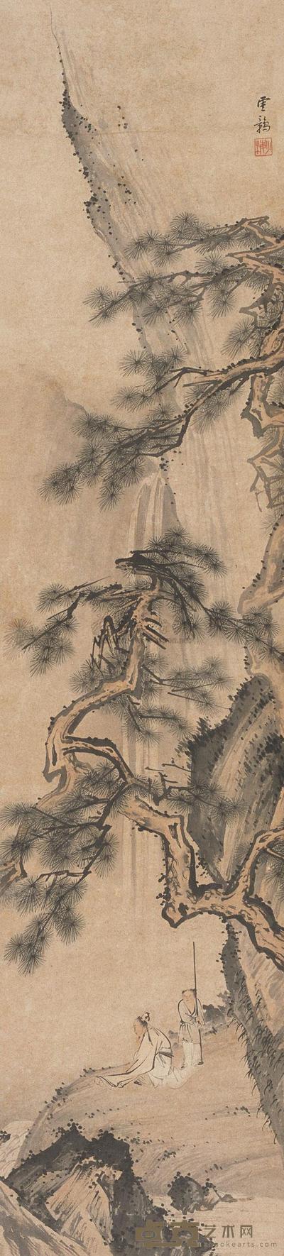 陈少梅 松下高士 立轴 121×27cm
