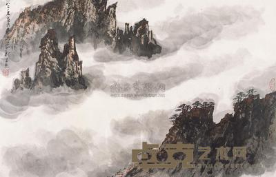 魏紫熙 1982年作 山水 镜片 45×69cm