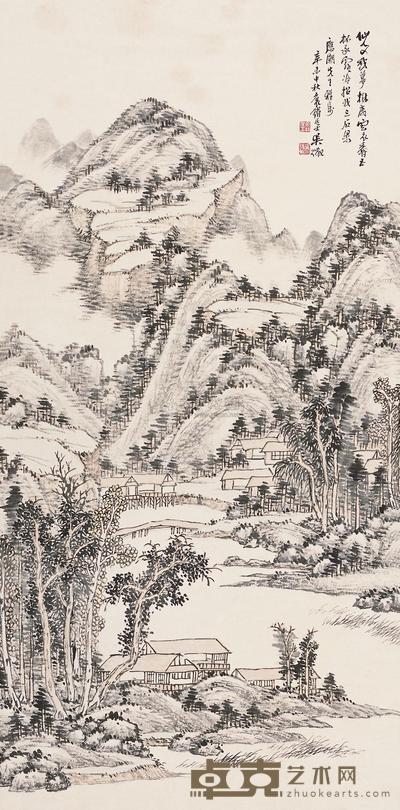 吴徵 1931年作 山水 立轴 102×50cm