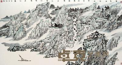 谢麟 2010年作 清泉出深山 96×180cm