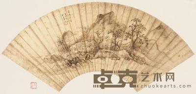 卞文瑜 1632年作 卢鸿草堂 扇面 18.5×51.5cm
