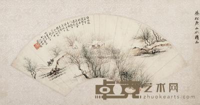 蔡嘉 1747年作 山水 扇面 20×56cm