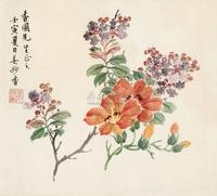 姜妙香 1962年作 花卉 镜心