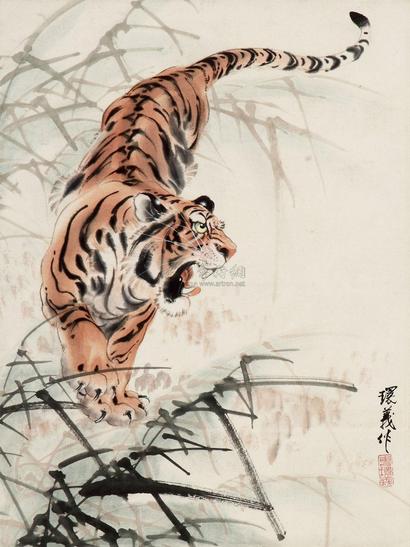 曹环义 猛虎图 立轴