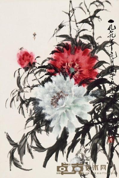 李凌云 1979年作 牡丹 立轴 68×46cm
