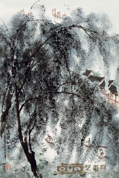 华士清 1979年作 蠡园初夏 立轴 67×46cm