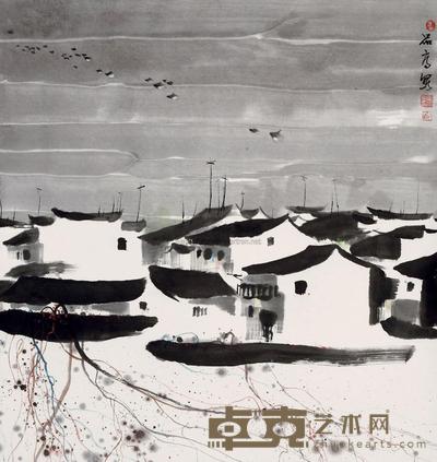 韦品高 江南水乡 立轴 67×66cm