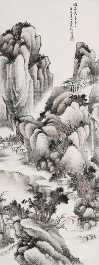 张汤铭 1928年作 山水 立轴