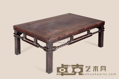 清 红木绳纹炕桌 56×90×35cm