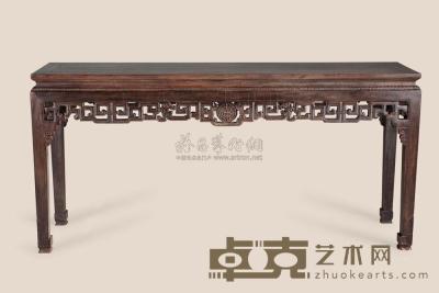 红木雕团寿条桌 183×47×88cm