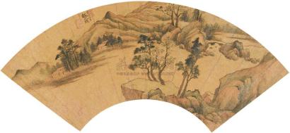 魏之璜 1610年作 江干野色 立轴