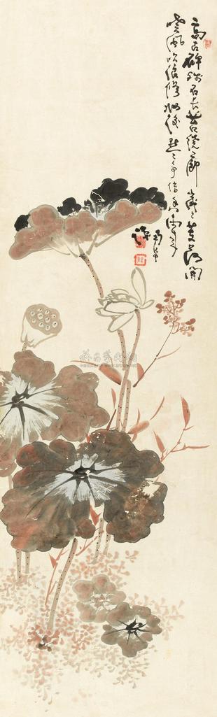 高凤翰 （款） 水墨荷花 立轴