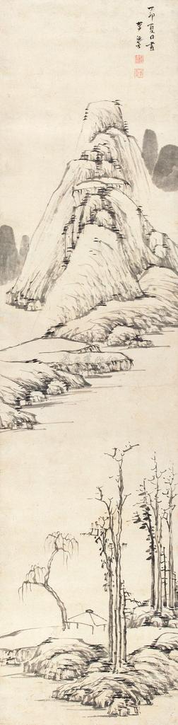 李流芳 （款） 仿云林山水 立轴