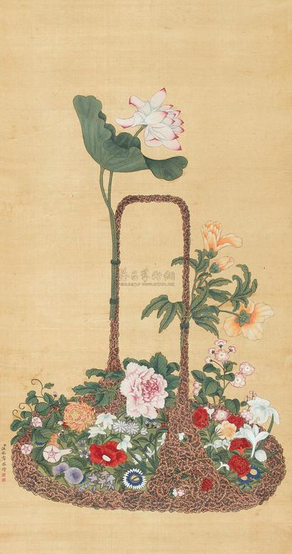 汪承霈 篮花 立轴