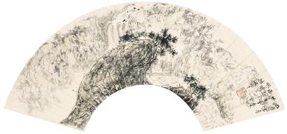 傅抱石 山水 扇片