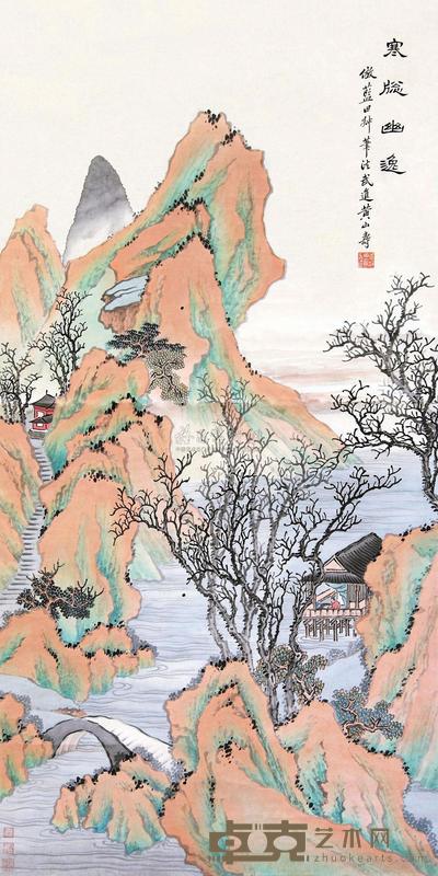 黄山寿 寒窗幽逸 立轴 129×65cm