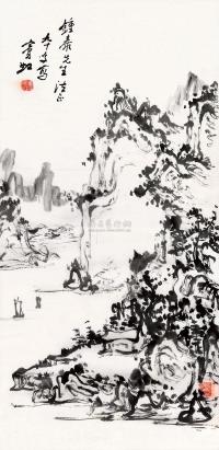 黄宾虹 1954年作 山水 镜框
