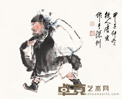 唐云 1984年作 钟馗图 立轴 47×59cm